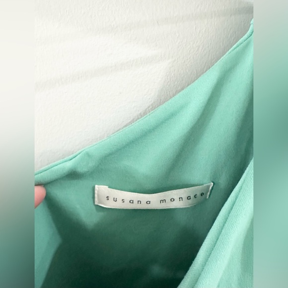 Susana Monaco One Shoulder Top Mint Green Size Small - Picture 4 of 5